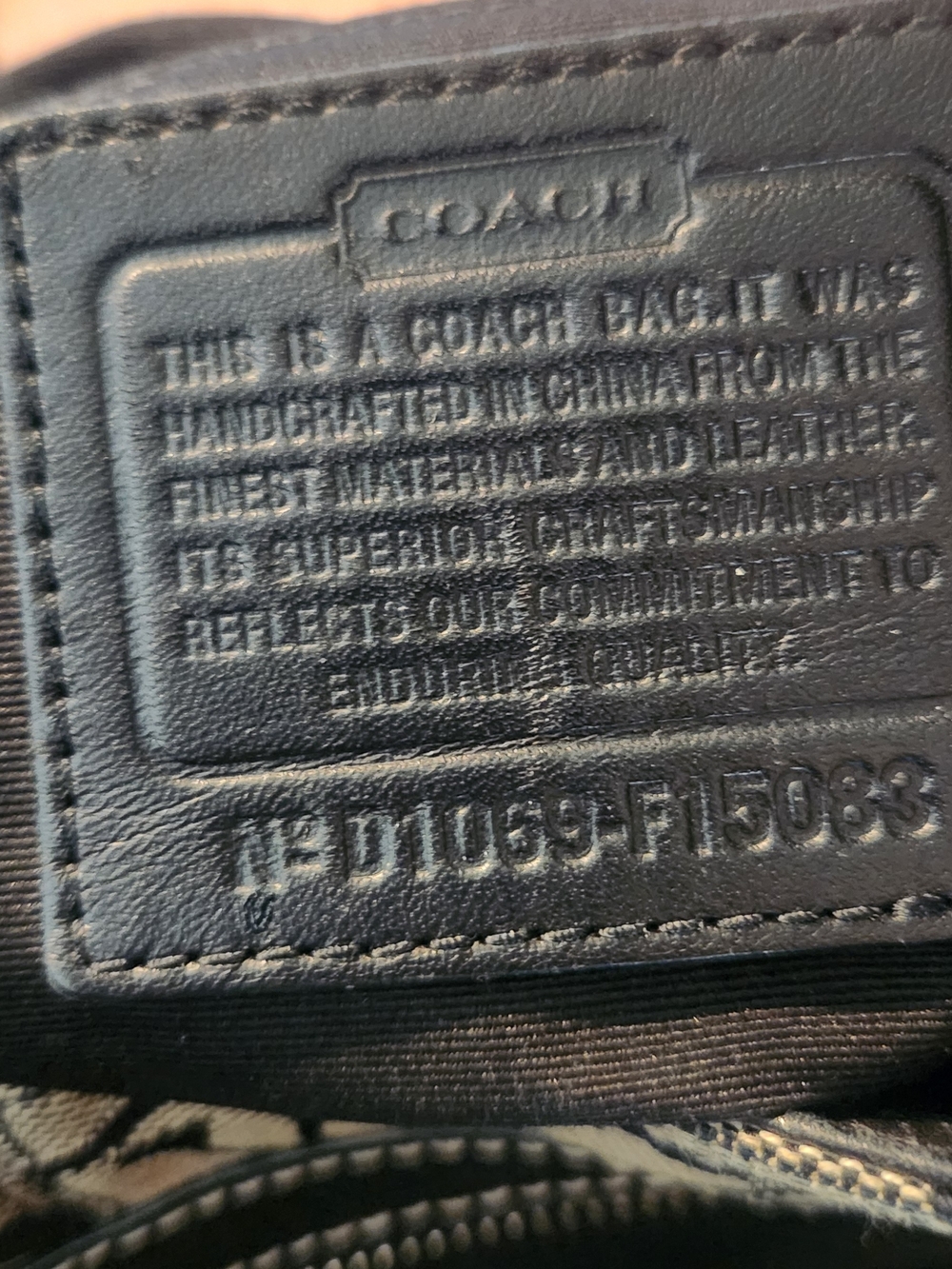 Coach Black & Khaki Signature Buckle Shoulder Bag with Silver Hardware - Picture 3 of 6
